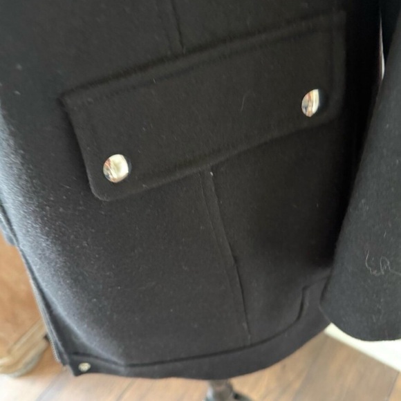 Wool Blend Fur-Trimmed Hooded Coat - Small - Picture 6 of 13
